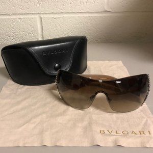 BULGARI 651-B RHINESTONE SUNGLASSES W/ CASE / EUC